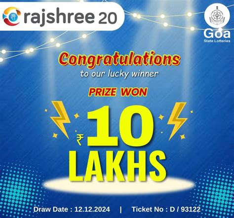 goa state lottery rajshree 20 today result yesterday live
